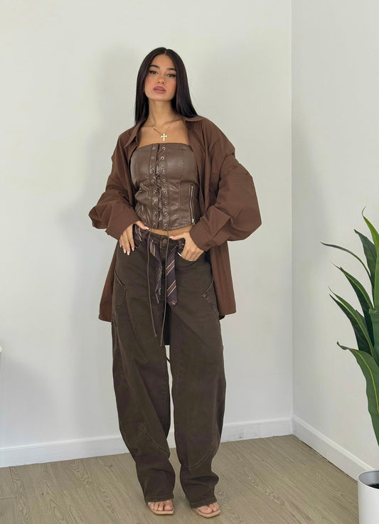 Corsetto lacci con coppe preformate