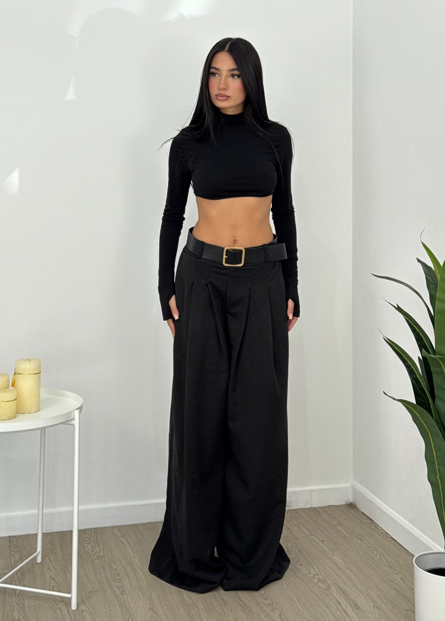 Maglia crop collo