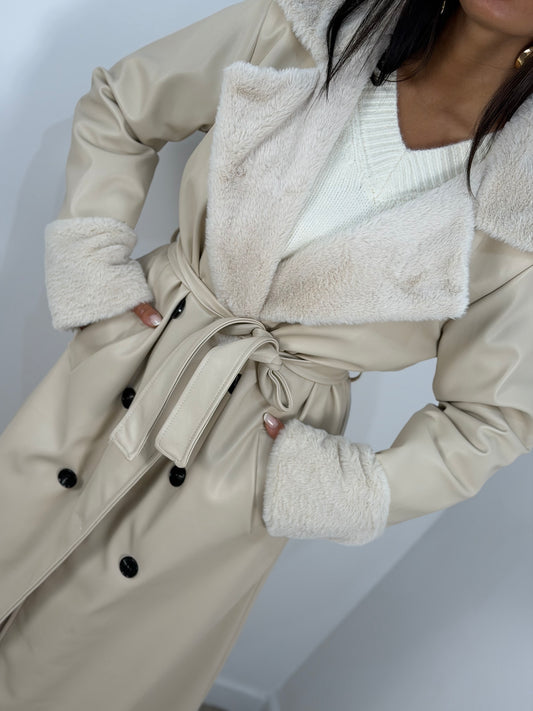 Cappotto eco con pelliccia