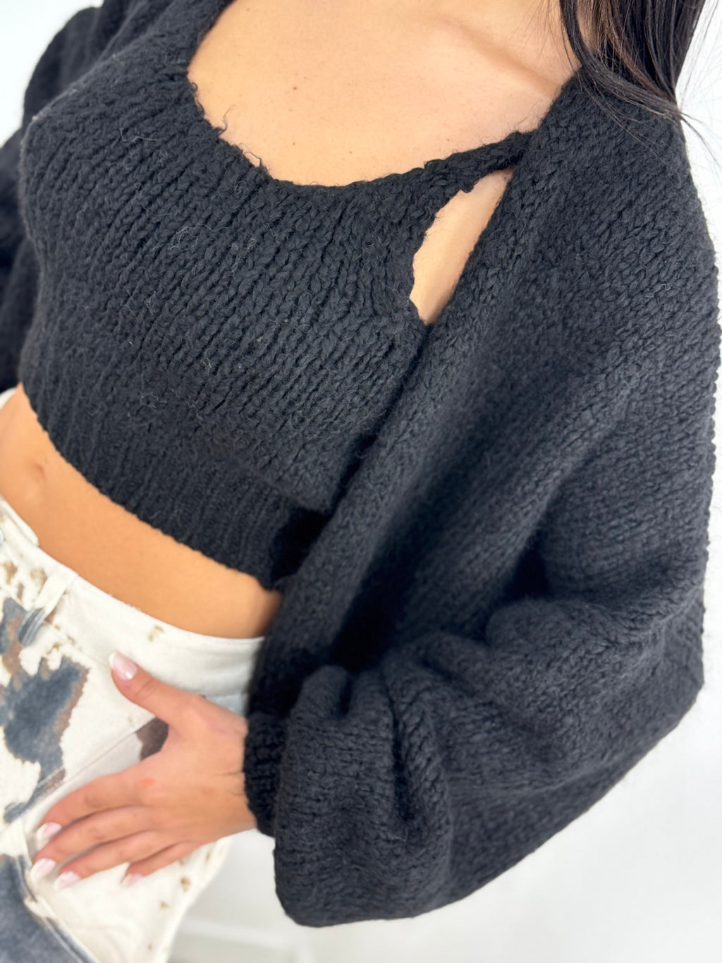 Cardigan più top crop