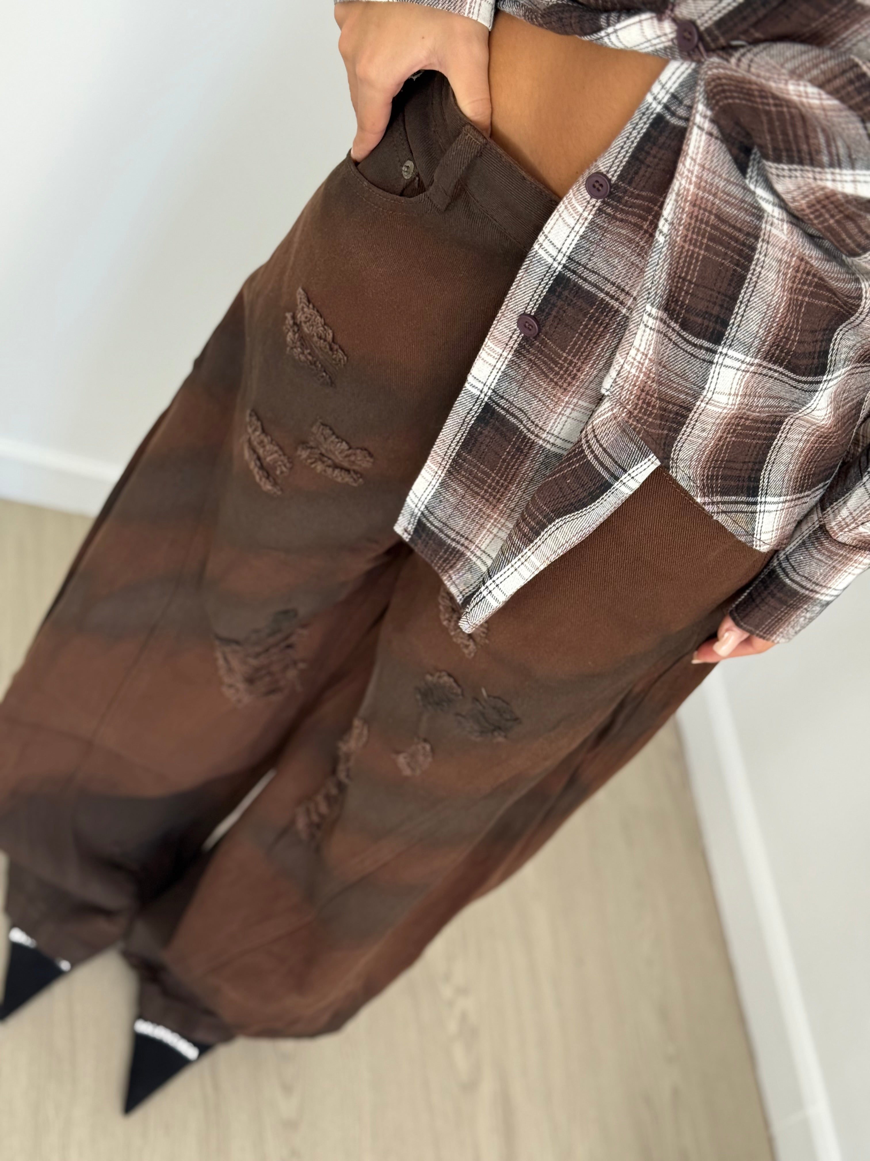 Jeans sfumè obliquo