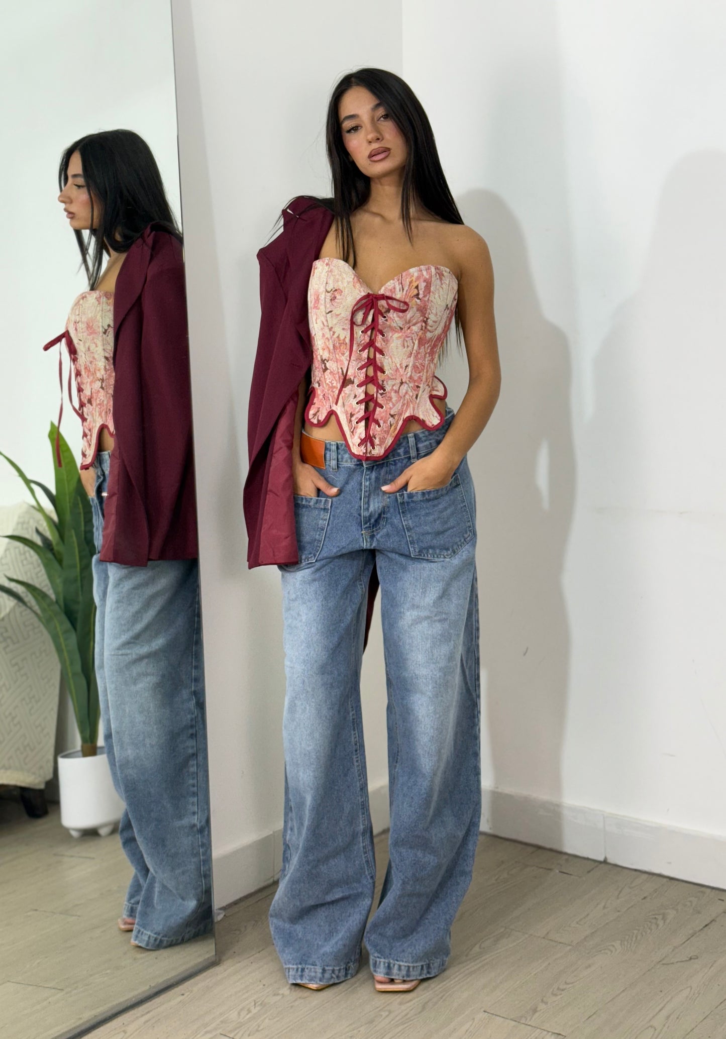 Jeans double over