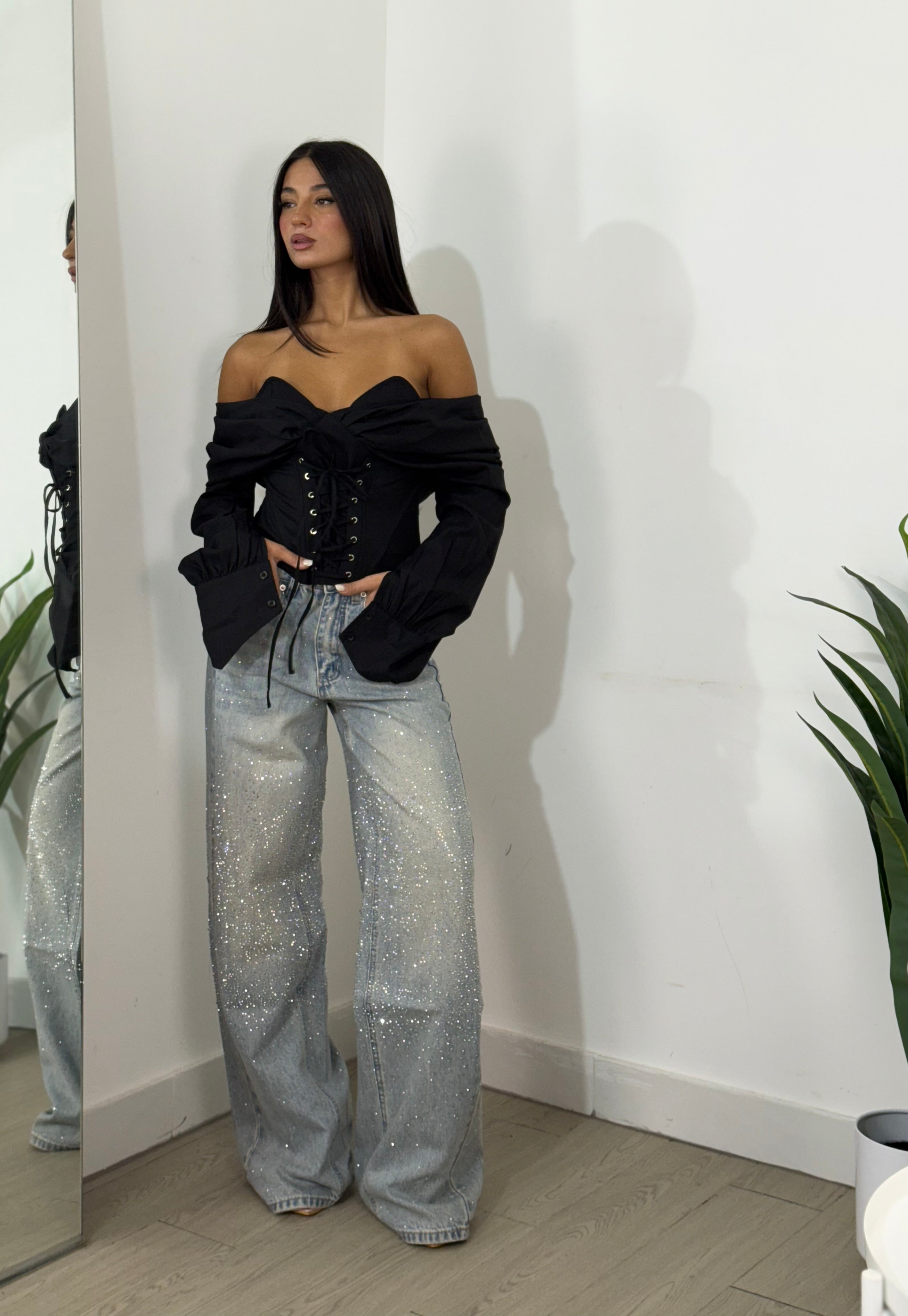 Camicia bustier lacci PRE ORDINE