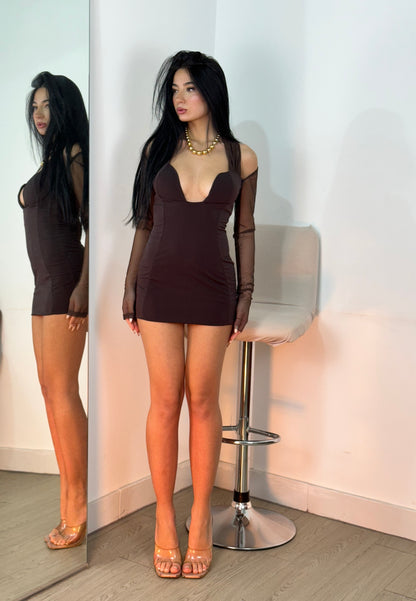 Dress maniche velo
