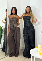 Corsetto ecopelle lacci