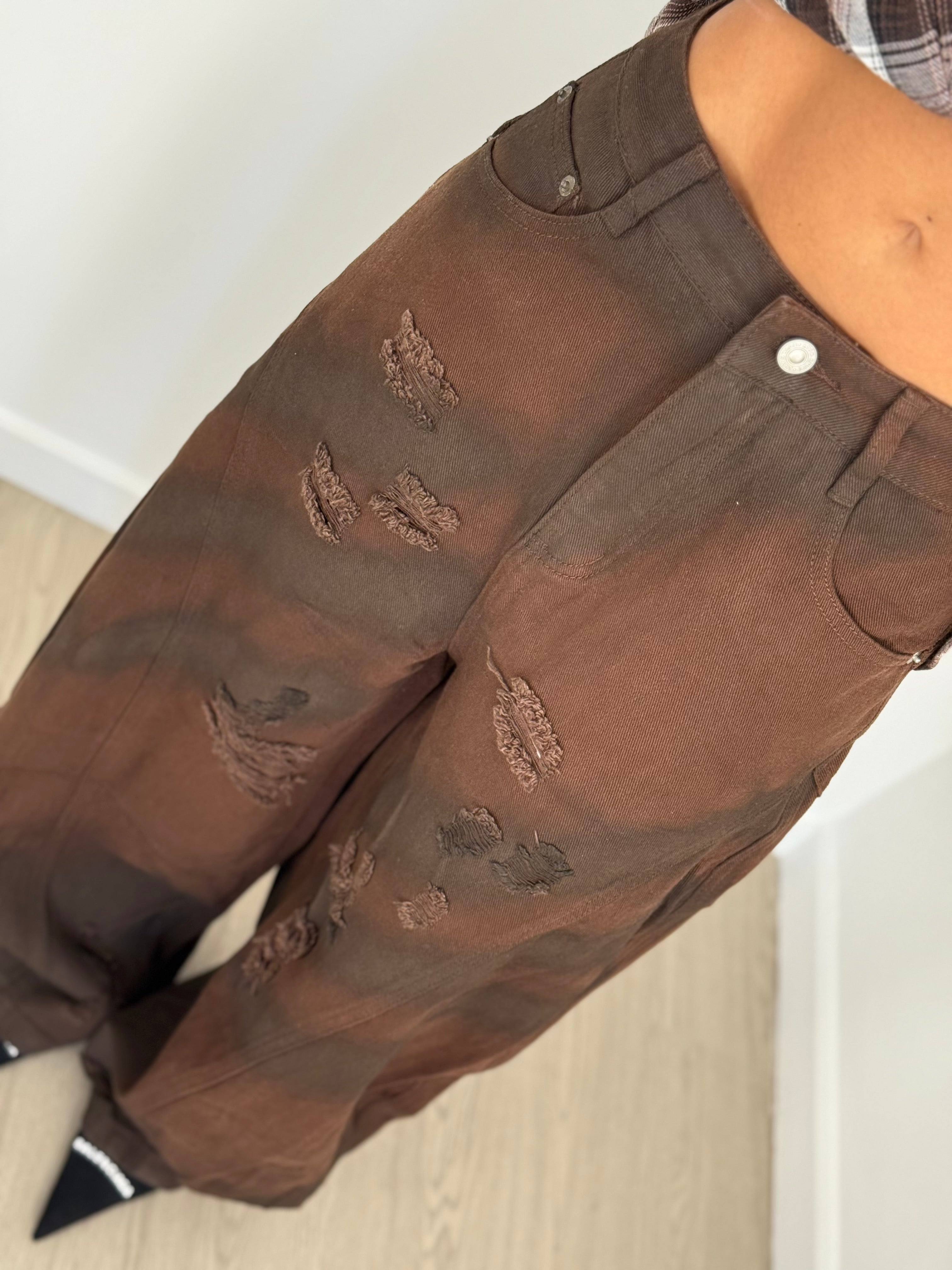 Jeans sfumè obliquo