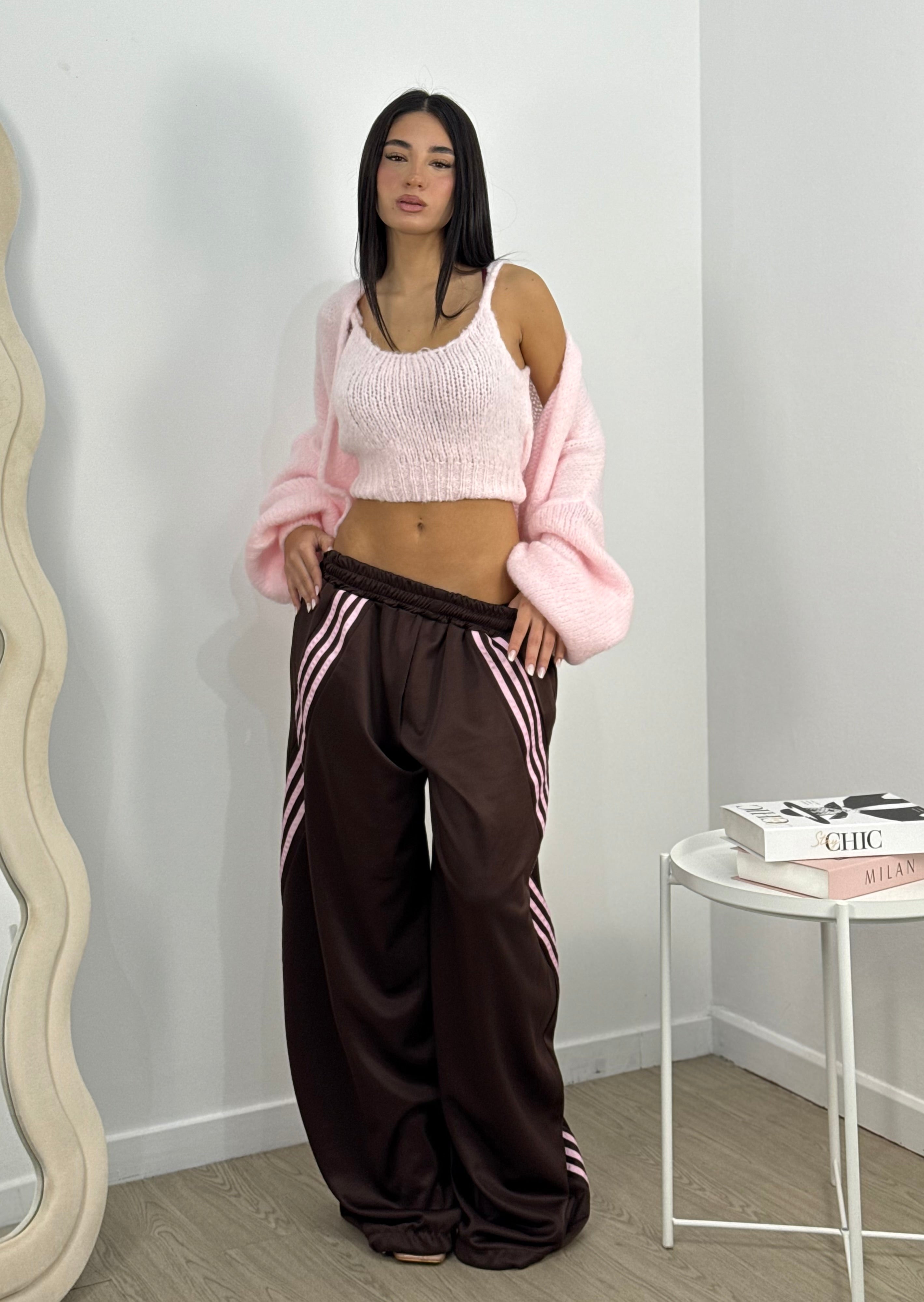 Cardigan più top crop