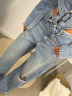 Jeans risvolto con strappi