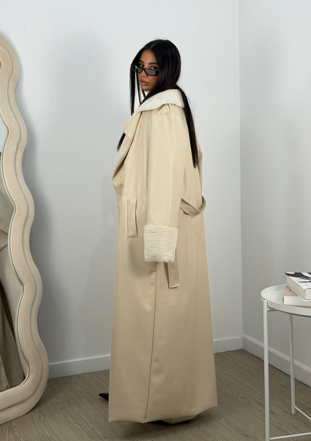 Cappotto eco con pelliccia