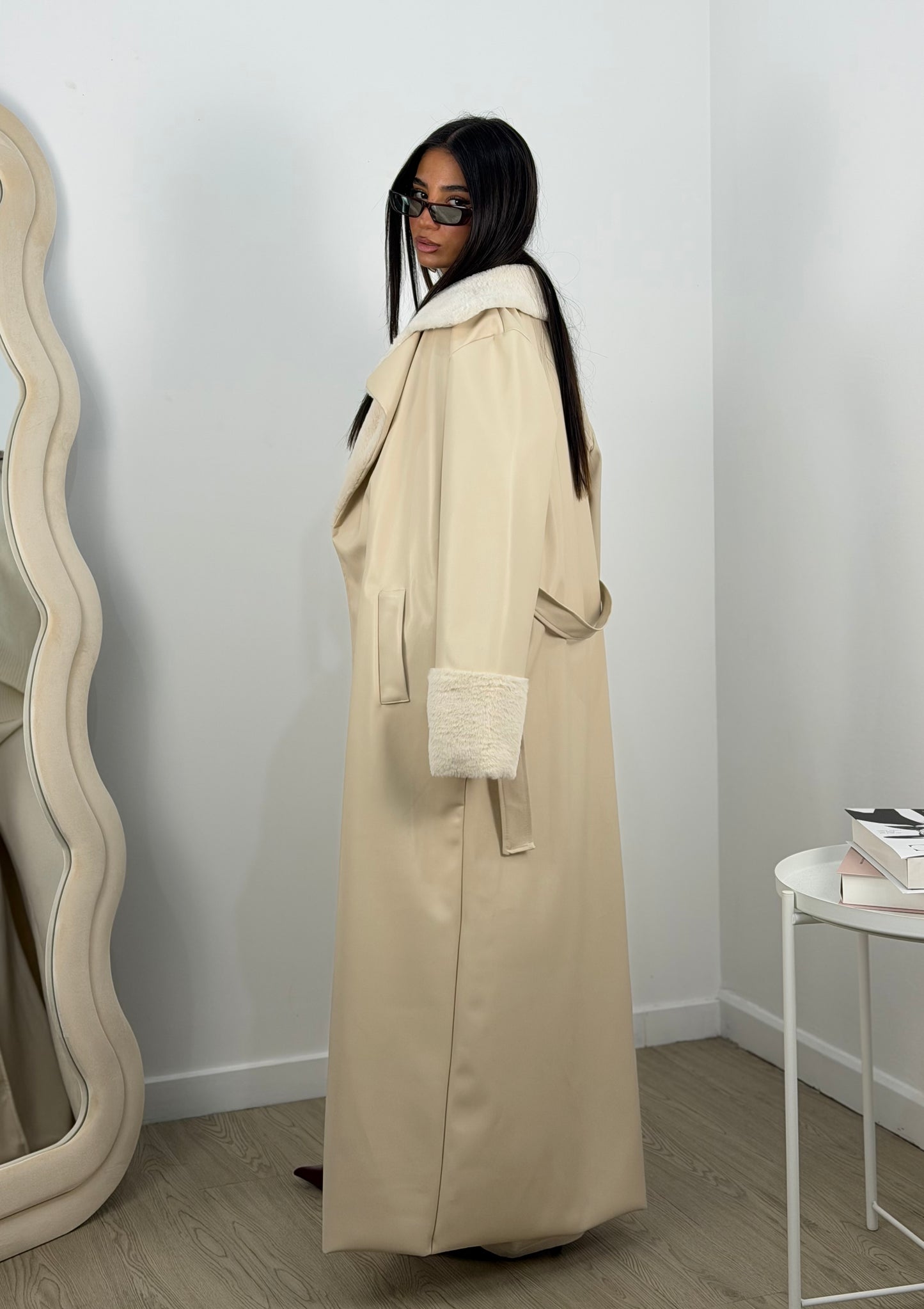 Cappotto eco con pelliccia