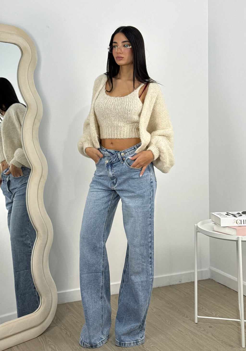 Cardigan più top crop