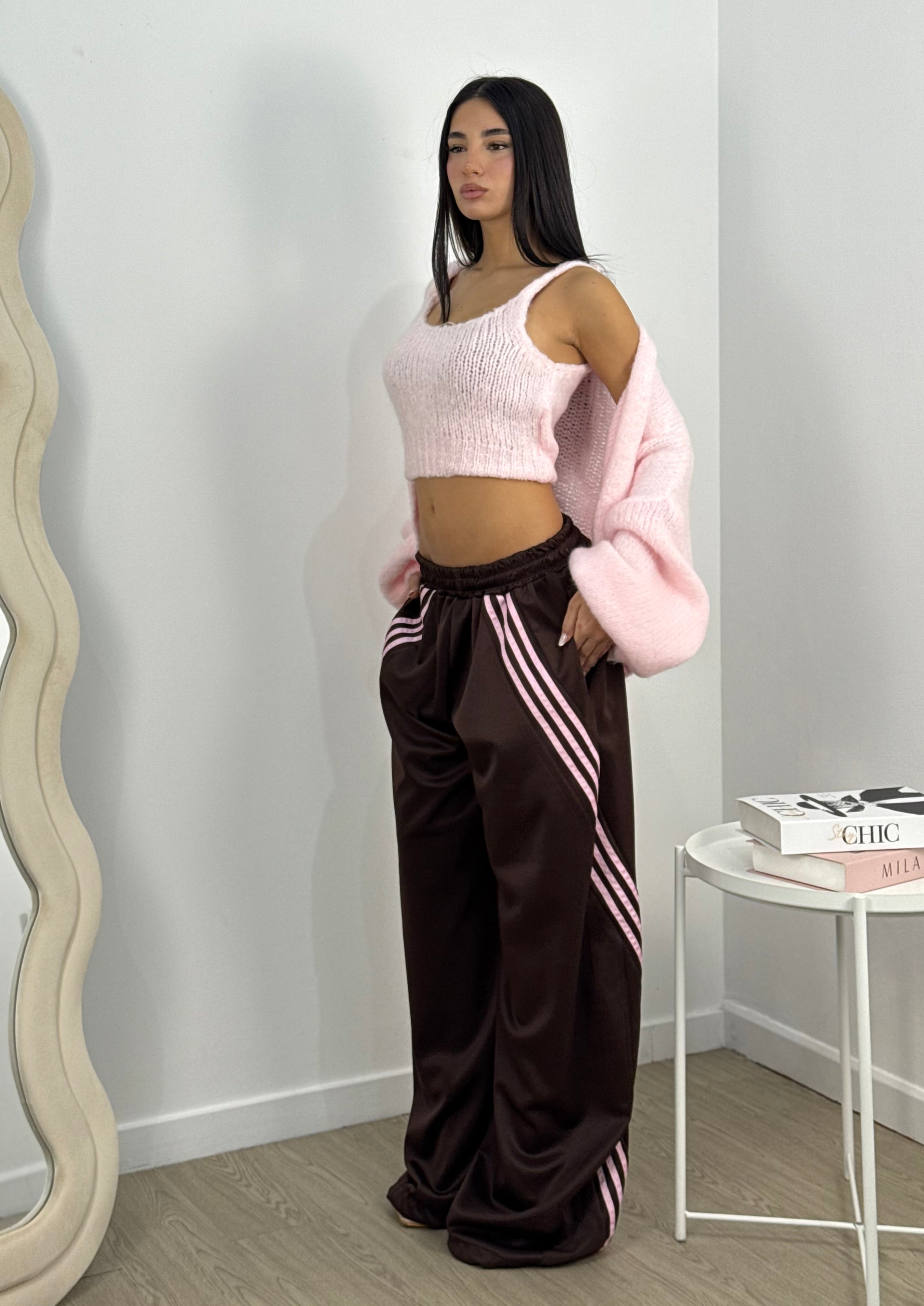 Cardigan più top crop