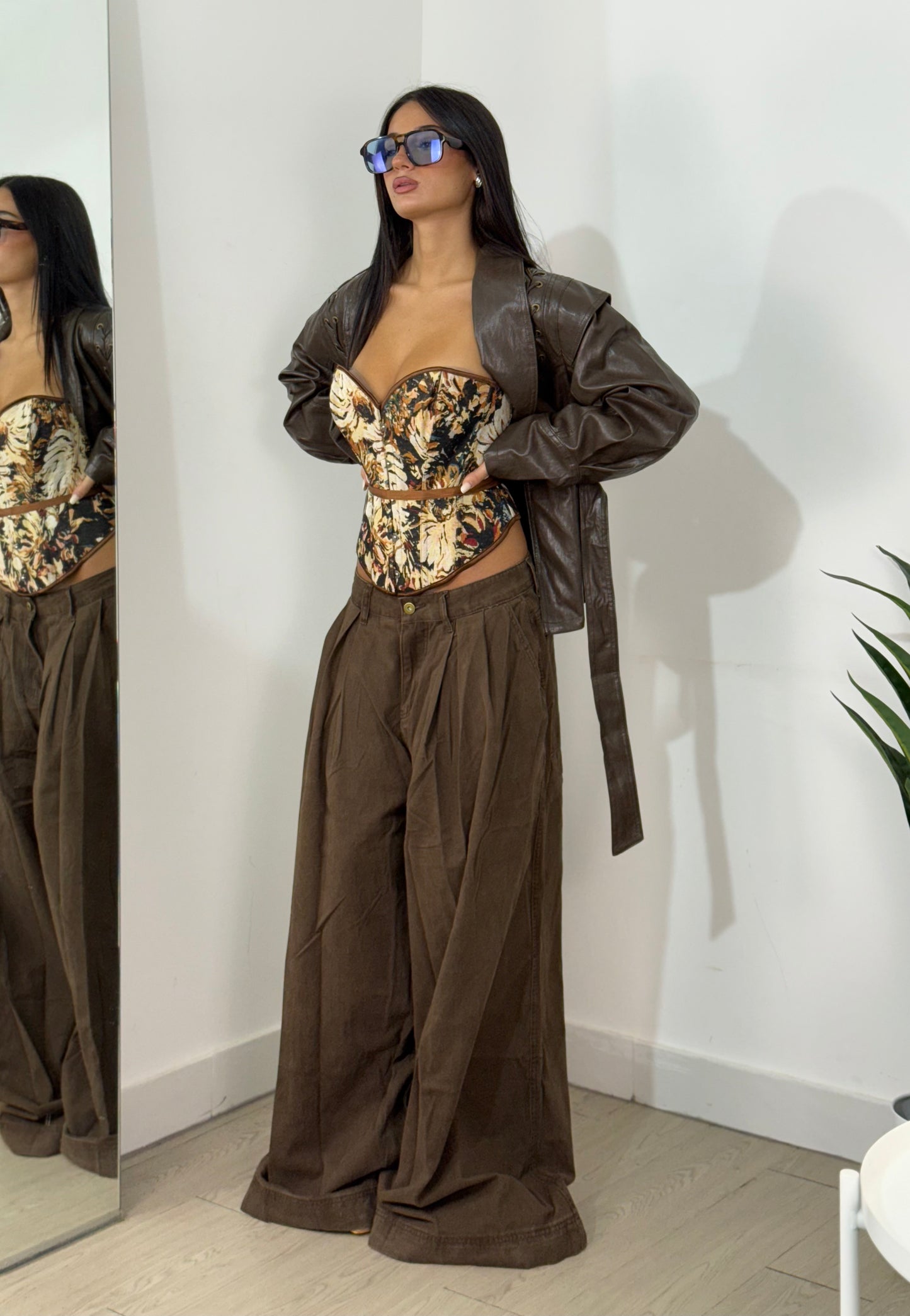 Jeans over Brown