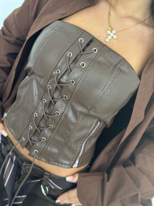 Corsetto lacci con coppe preformate