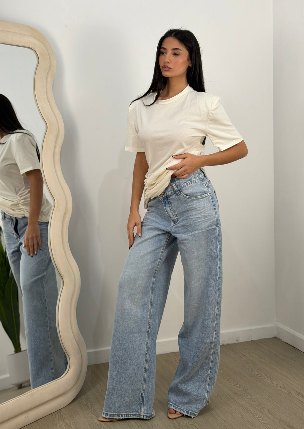 Maglia spalline drappeggio