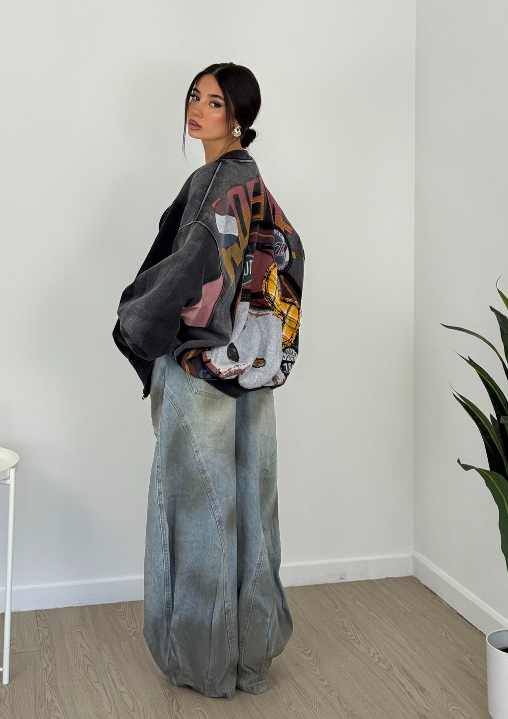 Jeans sfumè obliquo