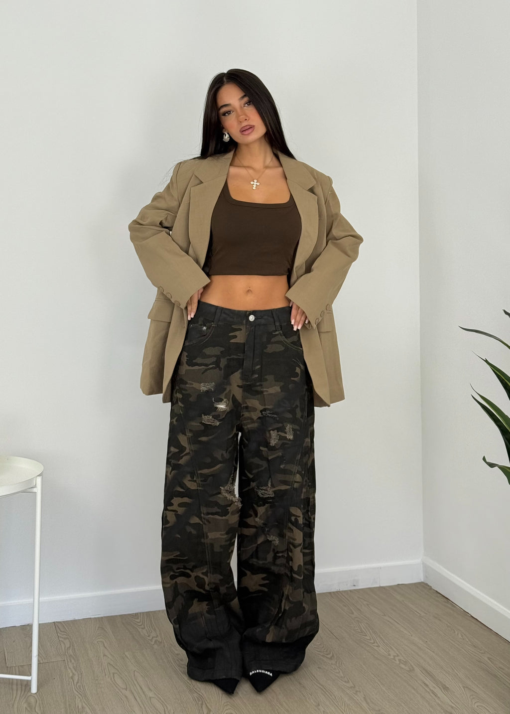 Jeans sfumè obliquo