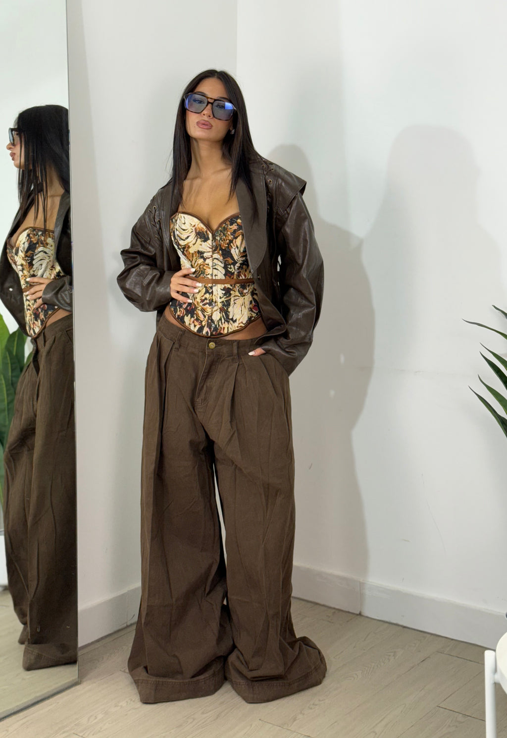 Jeans over Brown