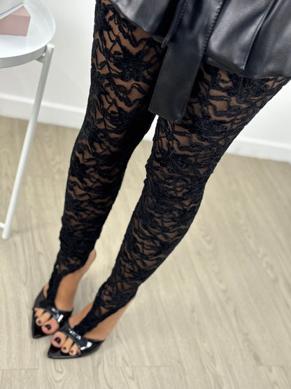 Leggins pizzo con culotte