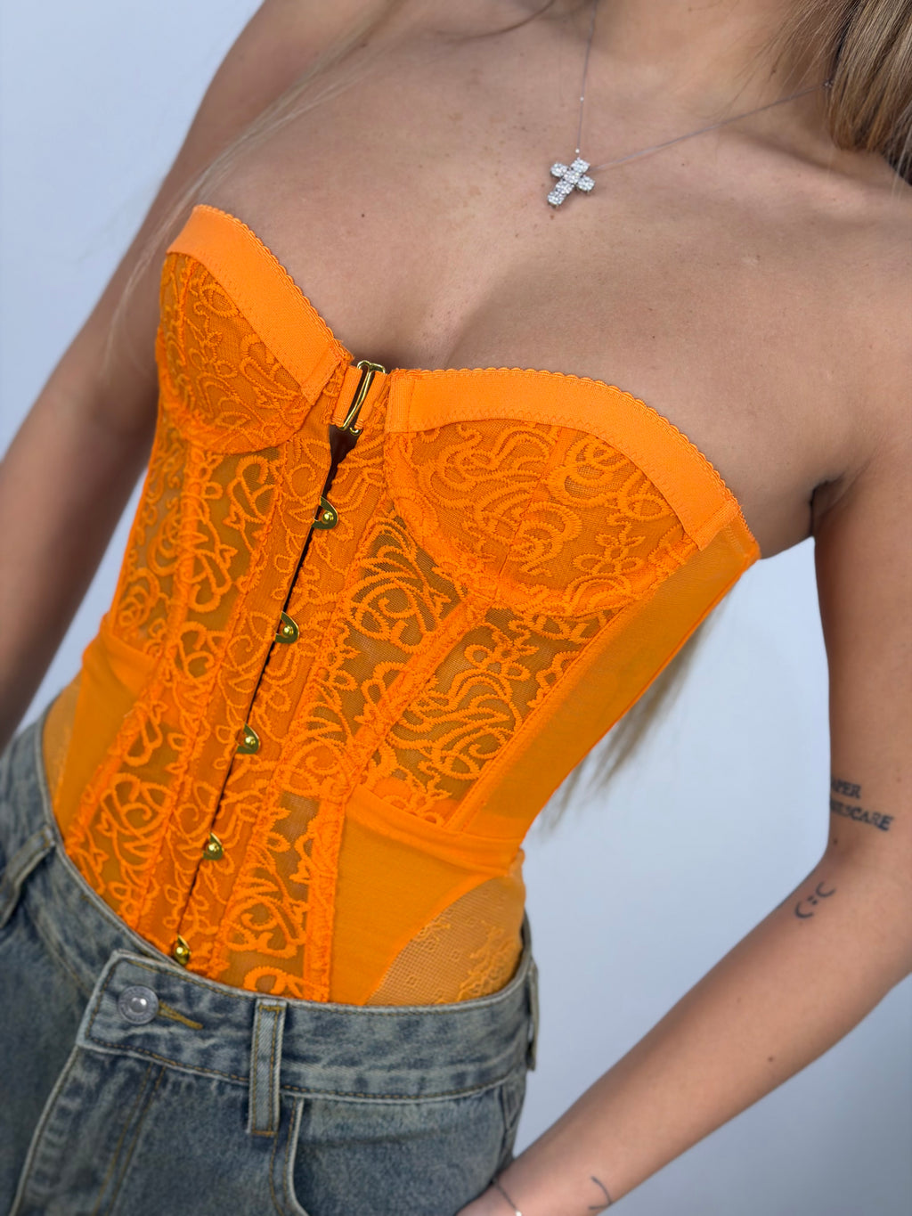 Corsetto Mulin Rouge Arancio-Bianco