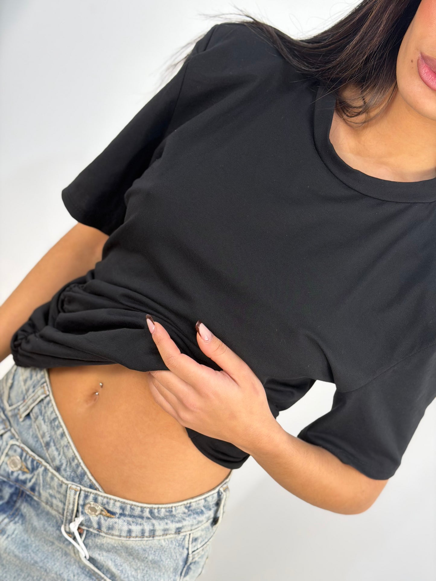 Maglia spalline drappeggio