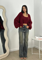 Cardigan più top crop