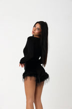 Culotte velluto piume