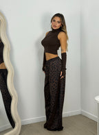 Maglia crop con guantoni