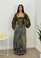 Giubinetto crop cinghie