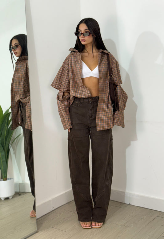 Jeans over brown