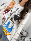 T-shirt effetto felpa good girl