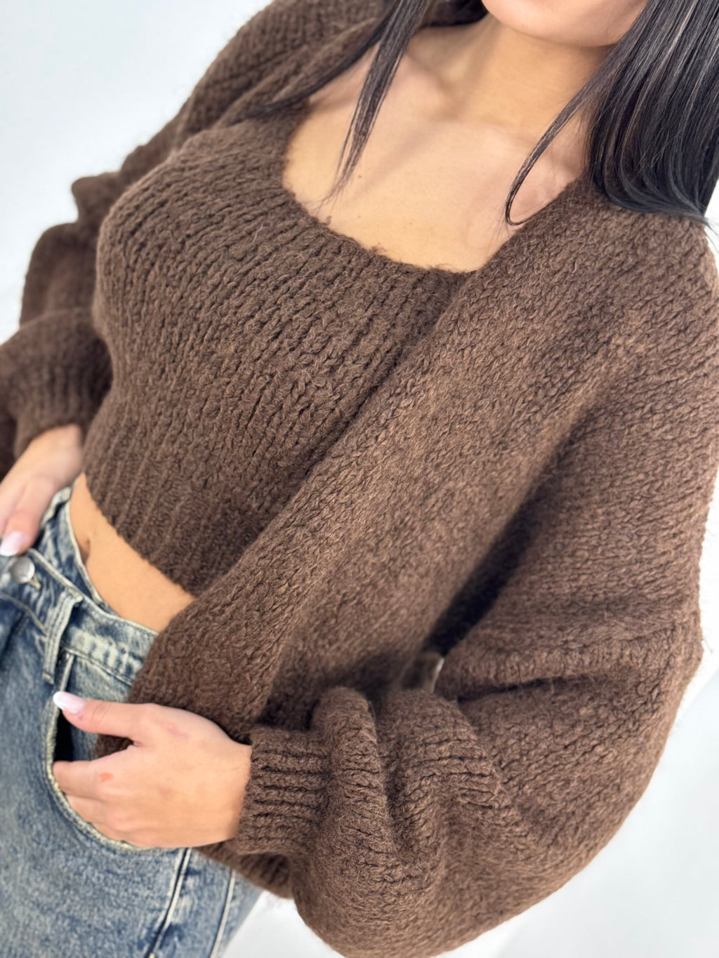Cardigan più top crop